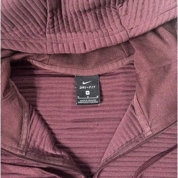 Women’s Maroon Cropped Nike Zip Up Size M - Picture 3 of 4